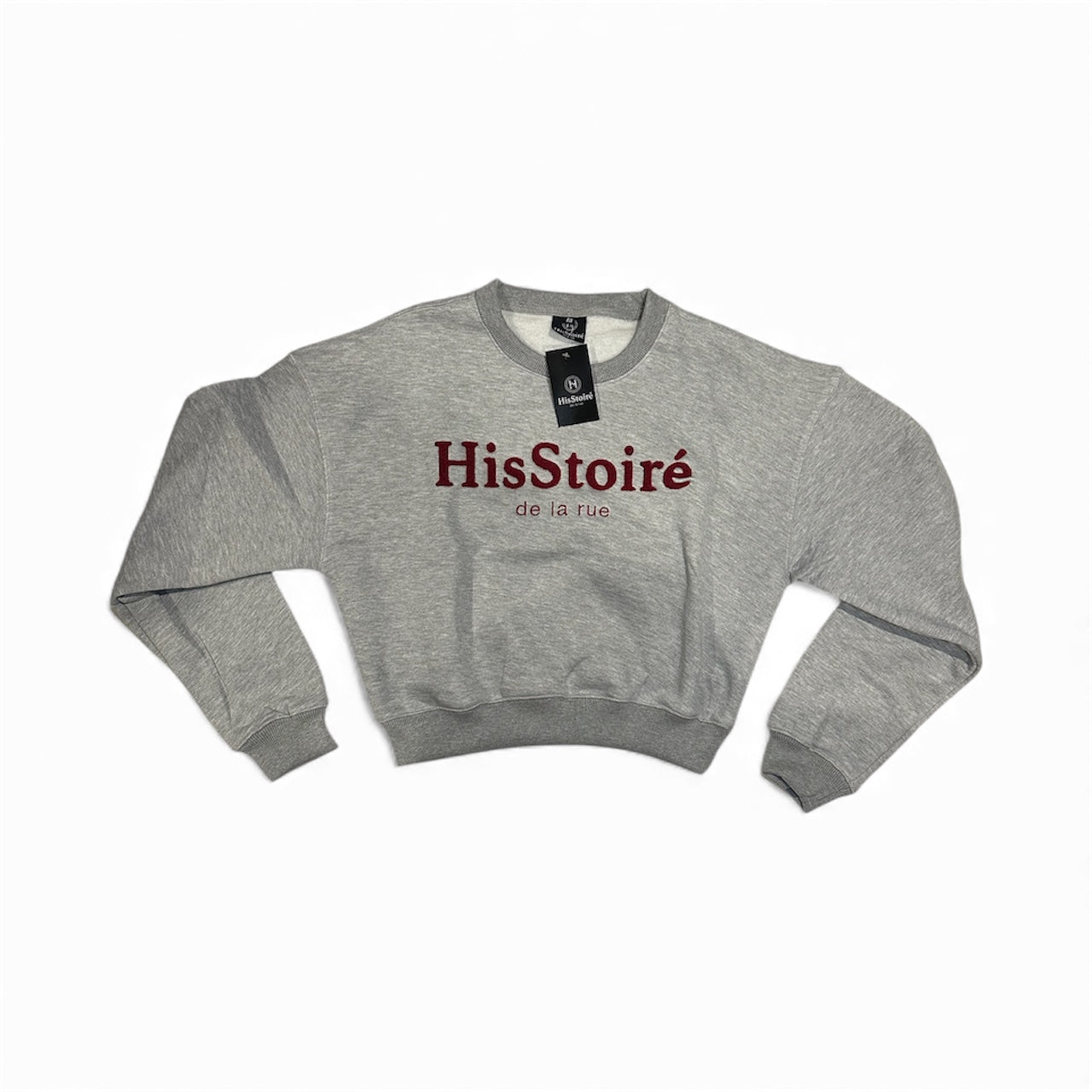 The classy crewneck (grey/burgundy)