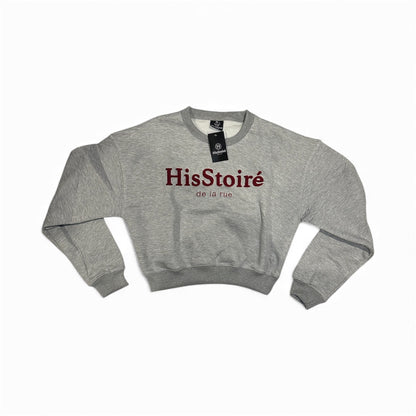 The classy crewneck (grey/burgundy)